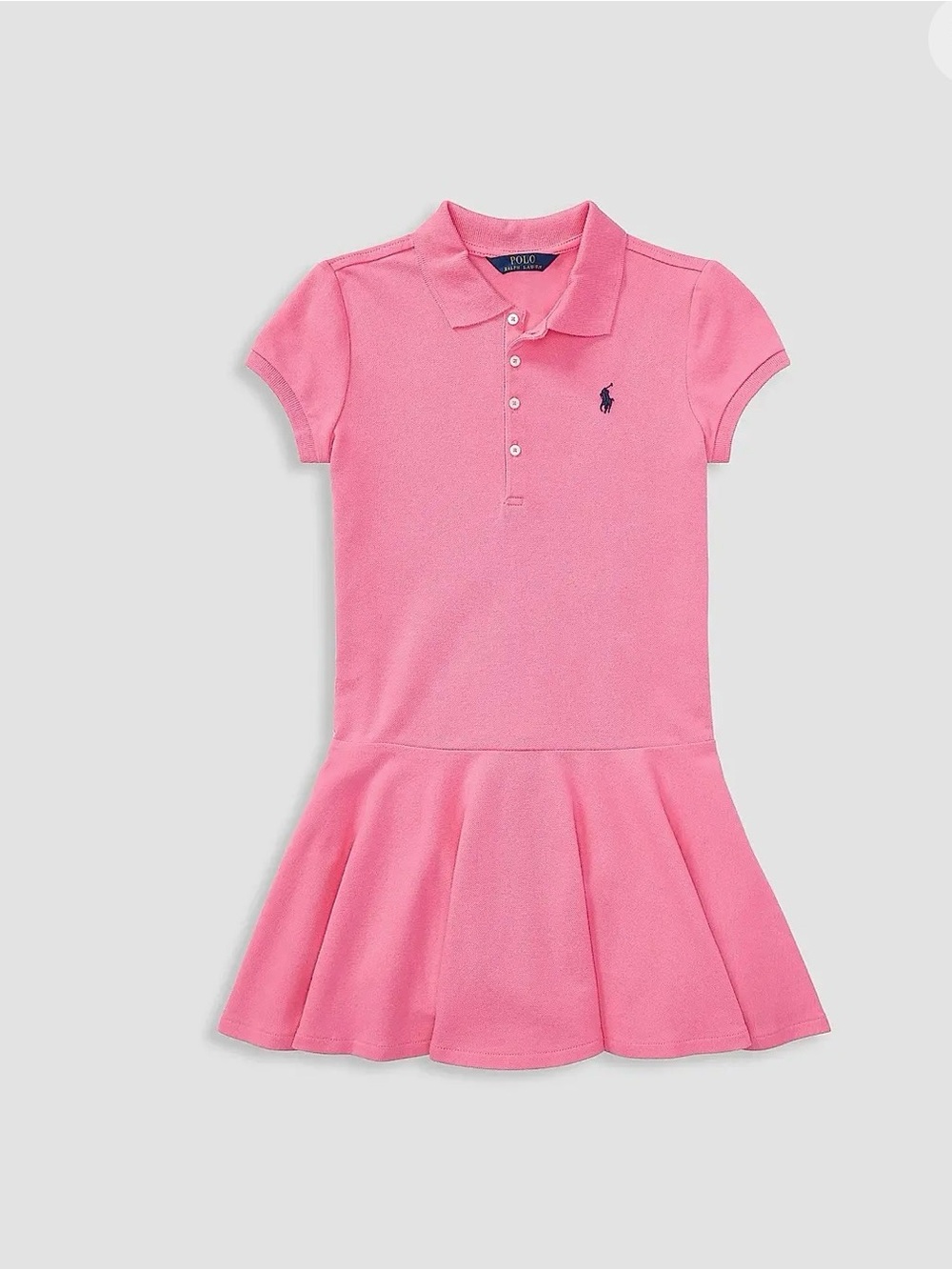 Ralph Lauren Girls' Pink Polo Dress with Embroidered Pony